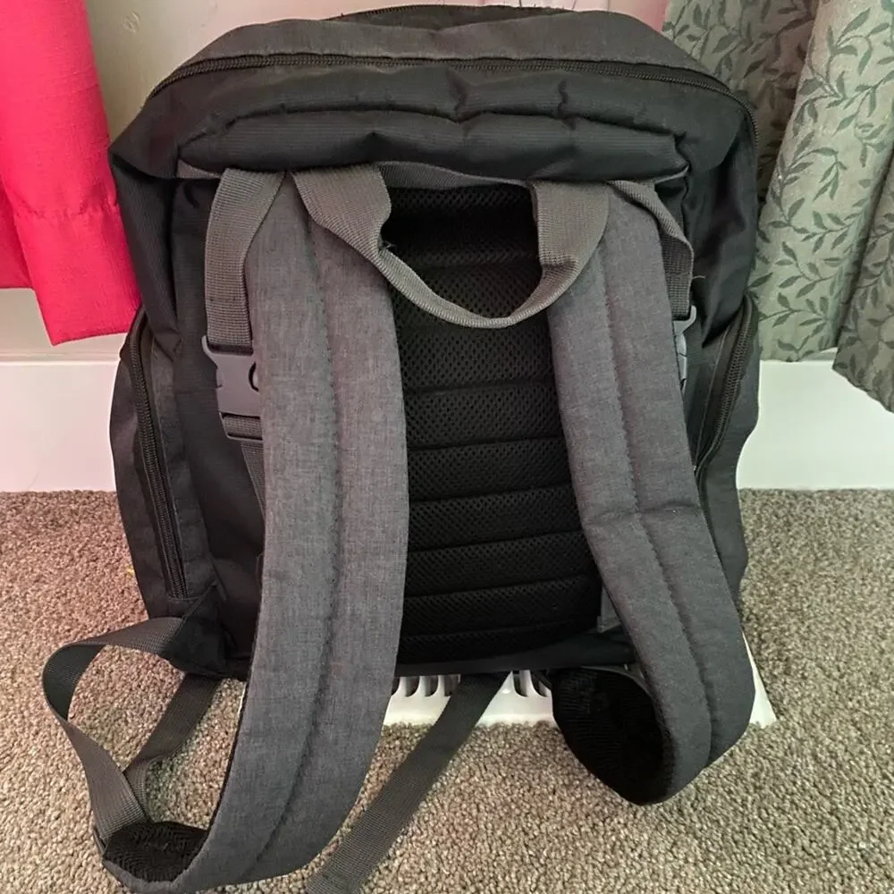 Eddie Bauer Gray With Green Accents Large Backpack Diaper Bag Gender Neutral